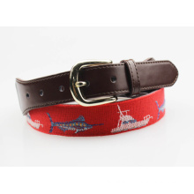 TOP3 genuine leather needlepoint belt